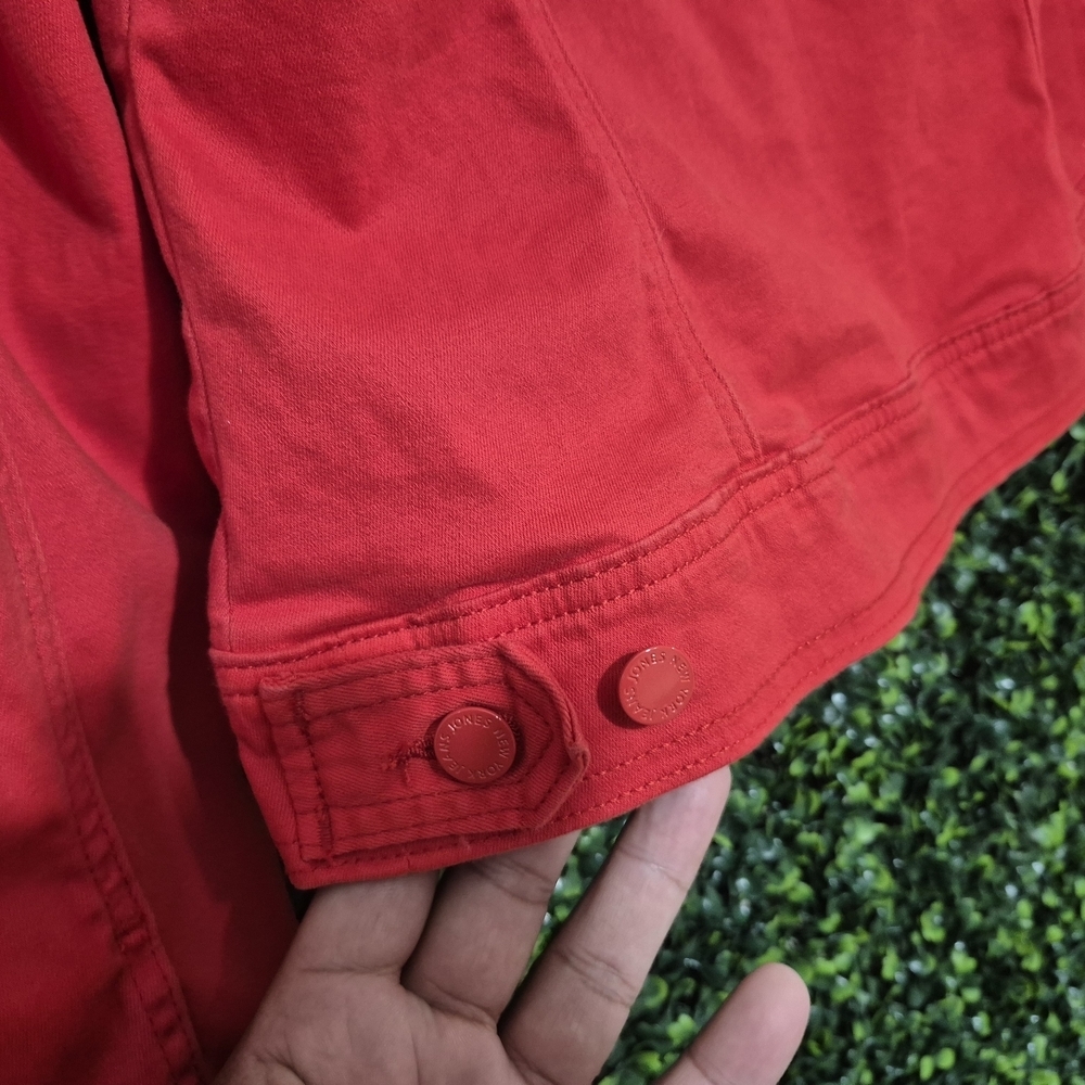 Jones New York Vibrant Red Jean Jacket - Picture 5 of 5